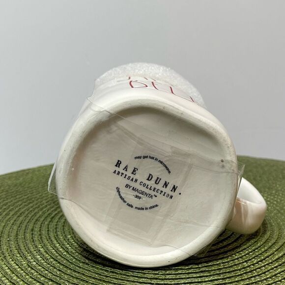 Rae Dunn Jingle Bells Mug with Topper NWT - Picture 6 of 7